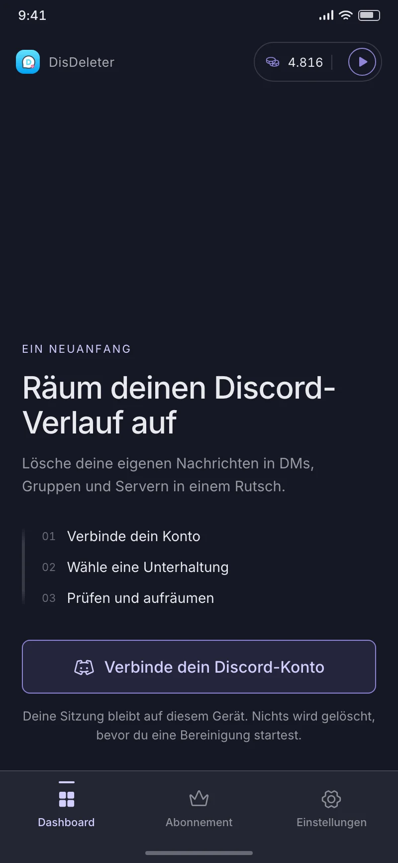 Konto verbinden